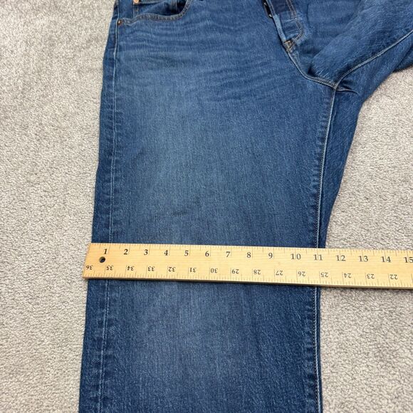 Levi's 501 T High Rise Tapered Button Fly Ankle Denim Jeans Womens Plus 20W Blue - Picture 14 of 16